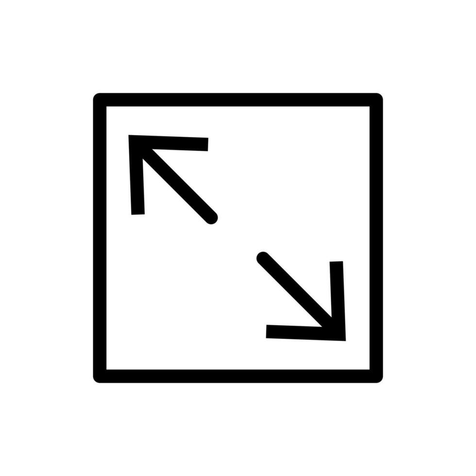 vektor linje ikon bygga ut enkel grafisk design med en tunn stroke. pil symboliserar de riktning av tillväxt och minimal, platt design. storlek gränssnitt till skalad upp eller ner med navigering knappar.