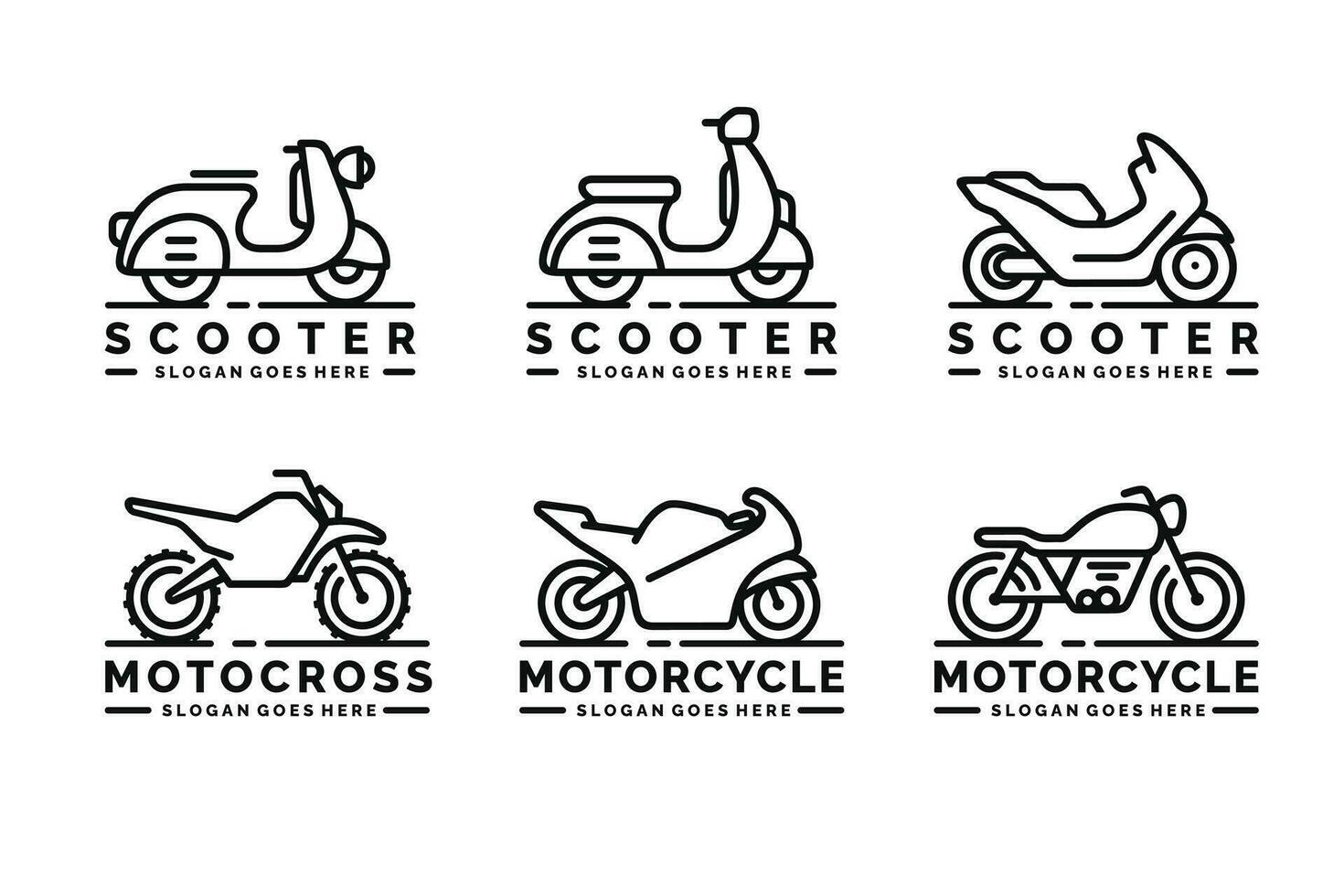 Motorrad Logo einstellen Design Vektor Illustration