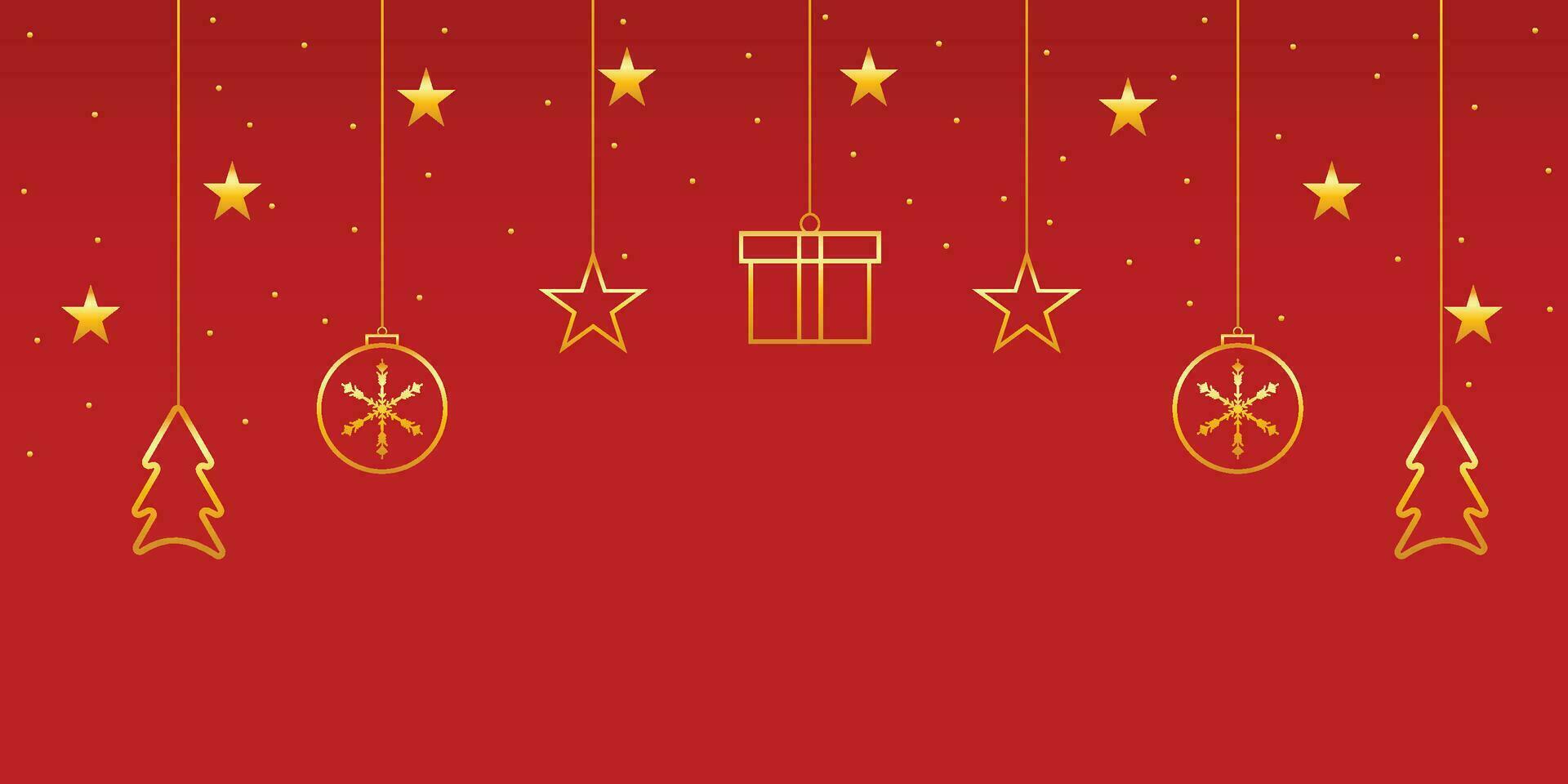 fröhlich Weihnachten Banner mit golden Sterne und Kisten vektor