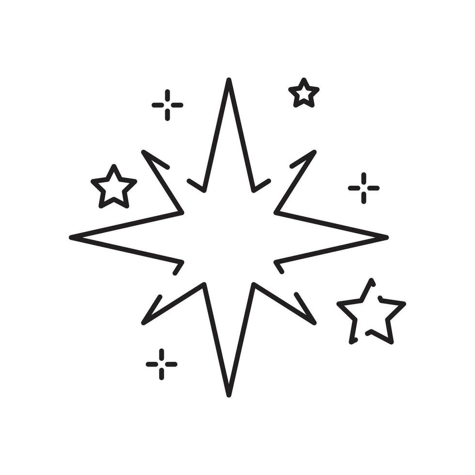 Weihnachten Star Linie Symbol oder Logo Stil. hoch Qualität Zeichen und Symbol auf ein Weiß Hintergrund. glücklich Neu Jahr Vektor Gliederung Piktogramm zum Infografik.