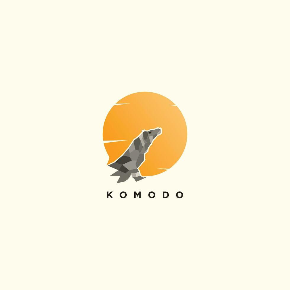 komodo logotyp design med enkel begrepp vektor