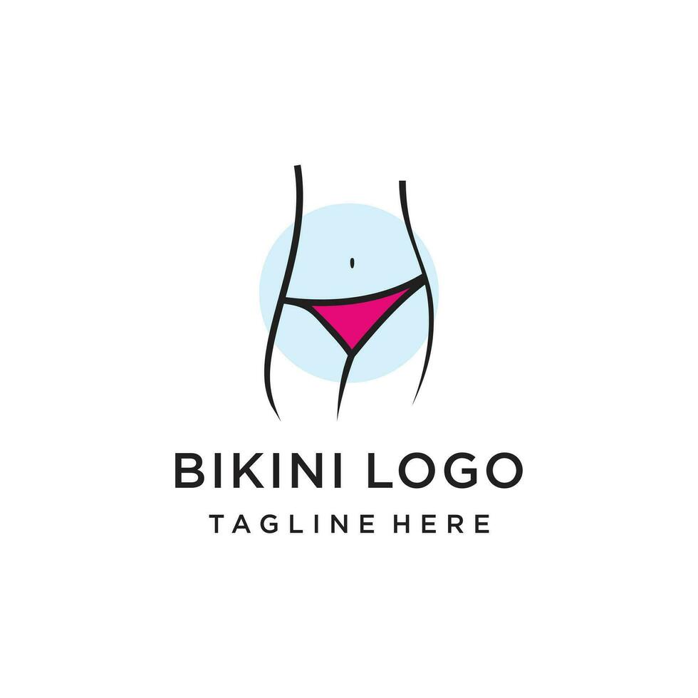 Vektor Sommer- sexy Damen Kleidung Bikini Logo Symbol Symbol Prämie Vektor