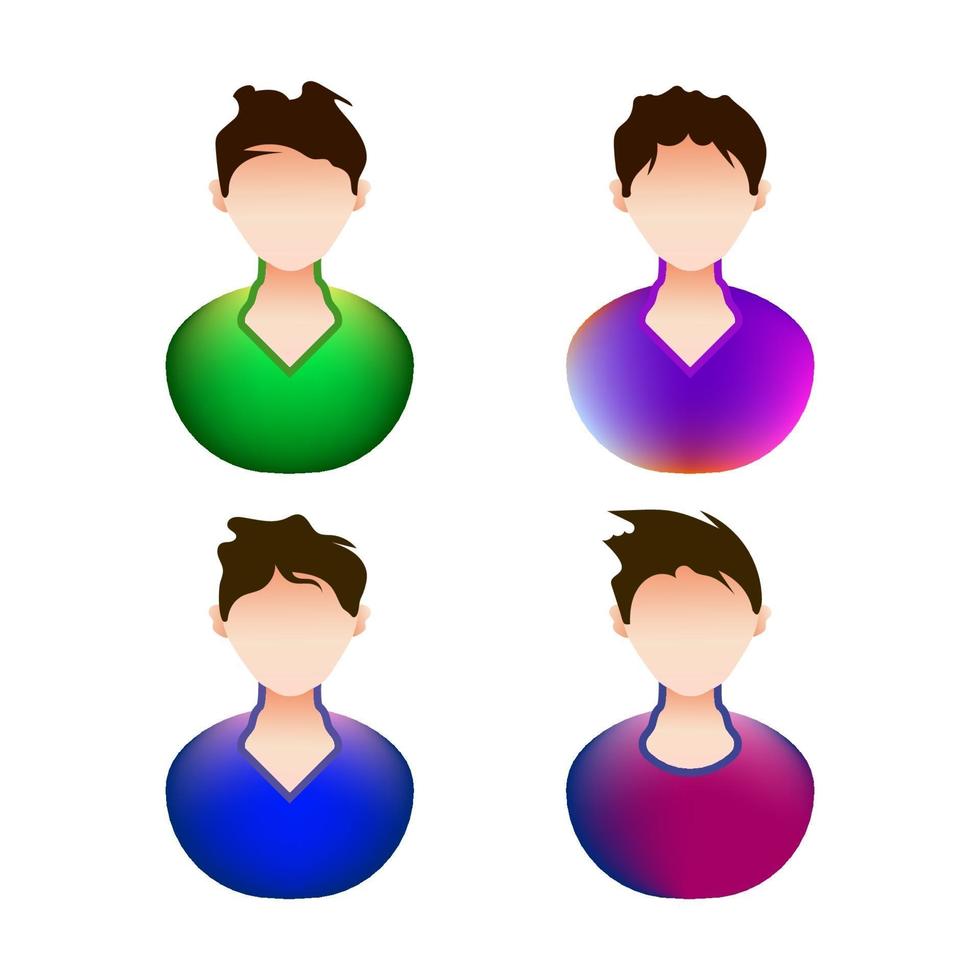 vektor avatar tecknad uppsättning med olika huvuddelar