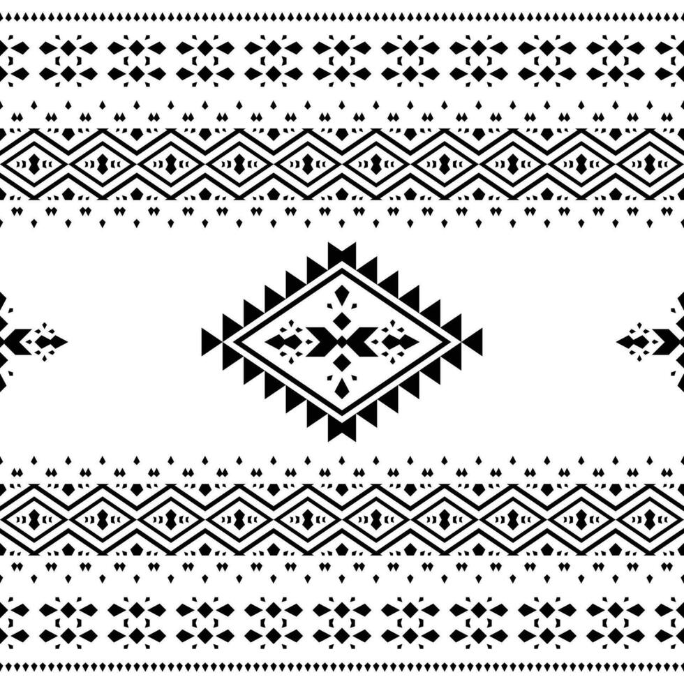 aztekisch und navajo Stammes- mit ethnisch Dekoration Stil. geometrisch nahtlos Volk Muster. schwarz und Weiß Farben. Design zum Teppich, Vorhang, Kopfkissen, Textil, Verpackung, Stoff, Tischdecke, Stickerei. vektor