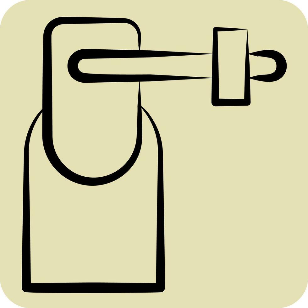 ikon nagel putsa. relaterad till kosmetisk symbol. hand dragen stil. enkel design redigerbar. enkel illustration vektor