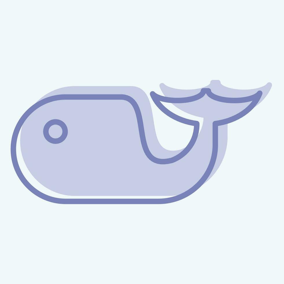 ikon delfin. relaterad till hav symbol. två tona stil. enkel design redigerbar. enkel illustration vektor