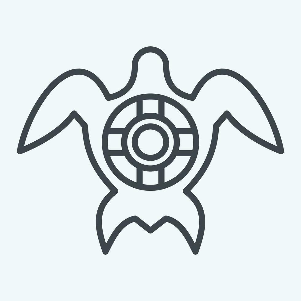 ikon hav sköldpadda. relaterad till hav symbol. linje stil. enkel design redigerbar. enkel illustration vektor
