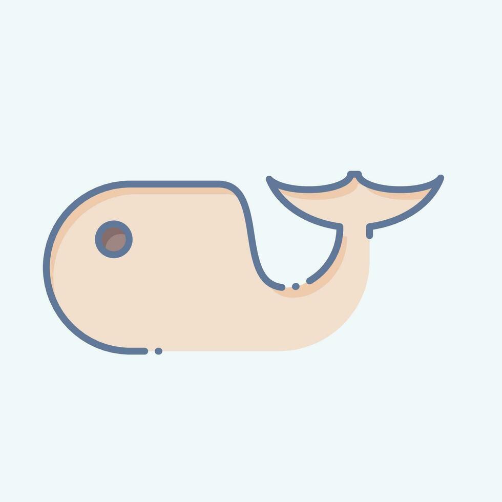 Symbol Delfin. verbunden zu Meer Symbol. Gekritzel Stil. einfach Design editierbar. einfach Illustration vektor