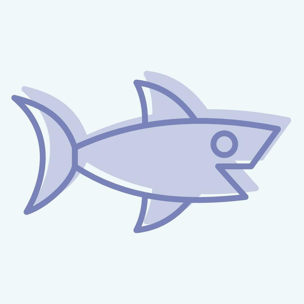 Symbol Hai. verbunden zu Meer Symbol. zwei Ton Stil. einfach Design editierbar. einfach Illustration vektor
