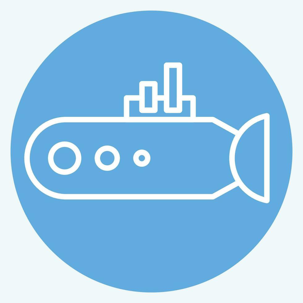 Symbol U-Boot. verbunden zu Meer Symbol. Blau Augen Stil. einfach Design editierbar. einfach Illustration vektor