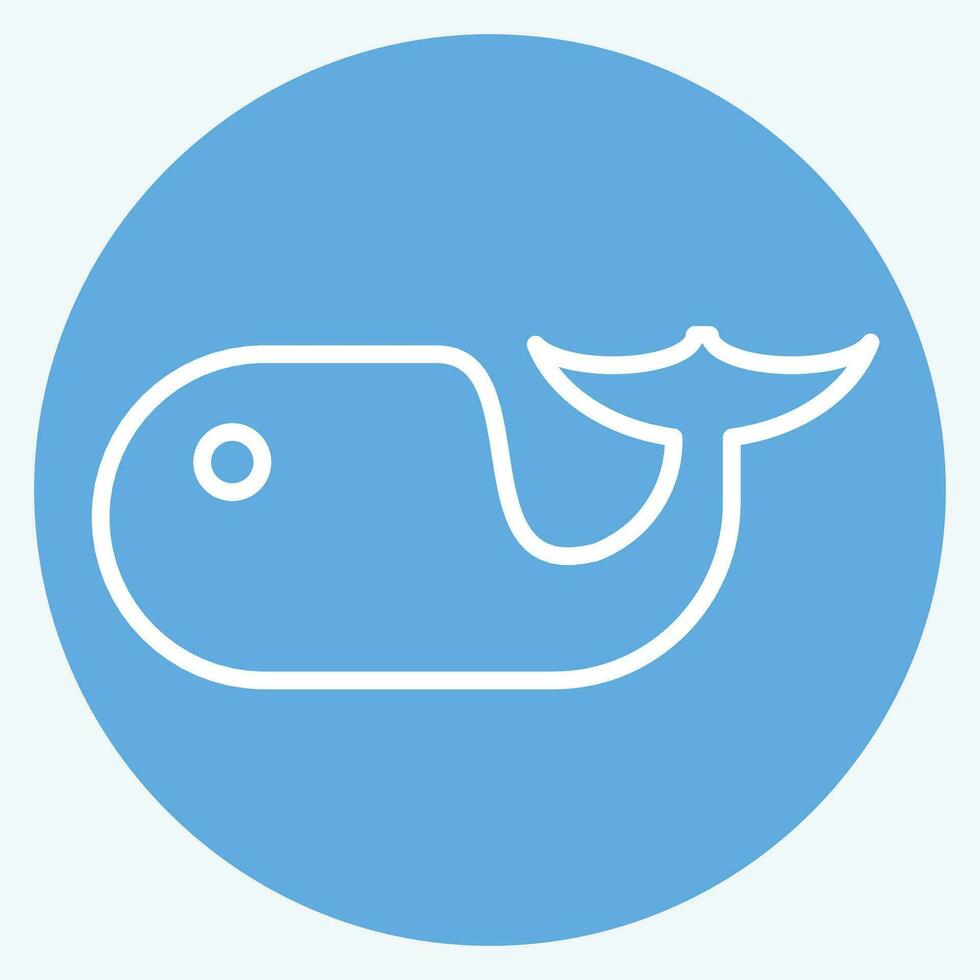 ikon delfin. relaterad till hav symbol. blå ögon stil. enkel design redigerbar. enkel illustration vektor