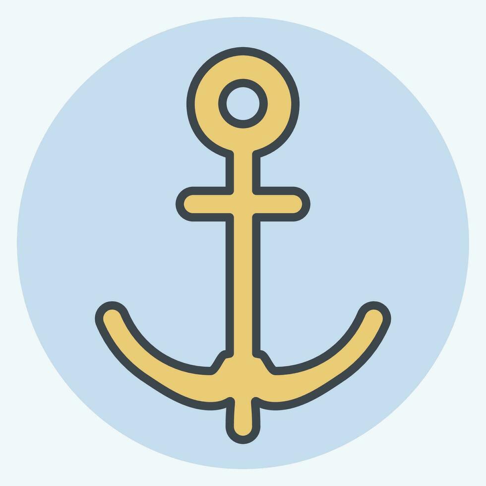 ikon ankare. relaterad till hav symbol. Färg para stil. enkel design redigerbar. enkel illustration vektor