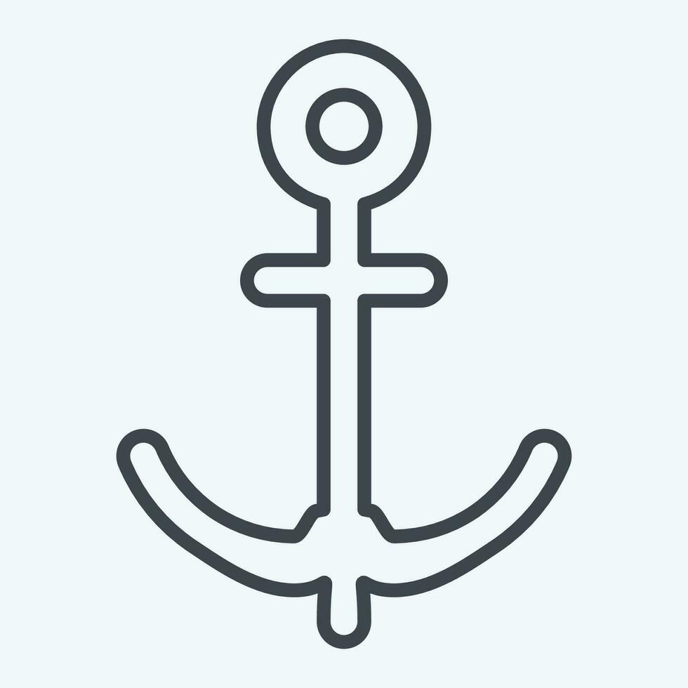 ikon ankare. relaterad till hav symbol. linje stil. enkel design redigerbar. enkel illustration vektor
