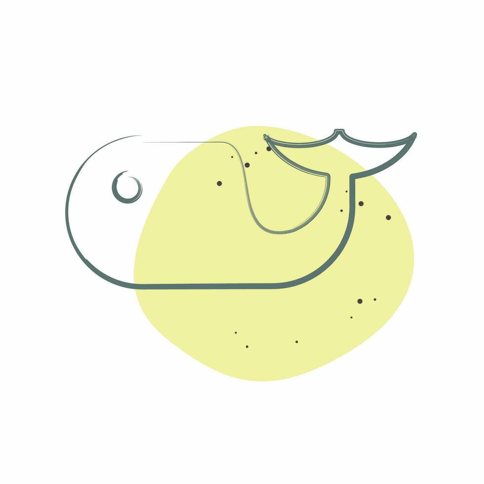 ikon delfin. relaterad till hav symbol. Färg fläck stil. enkel design redigerbar. enkel illustration vektor