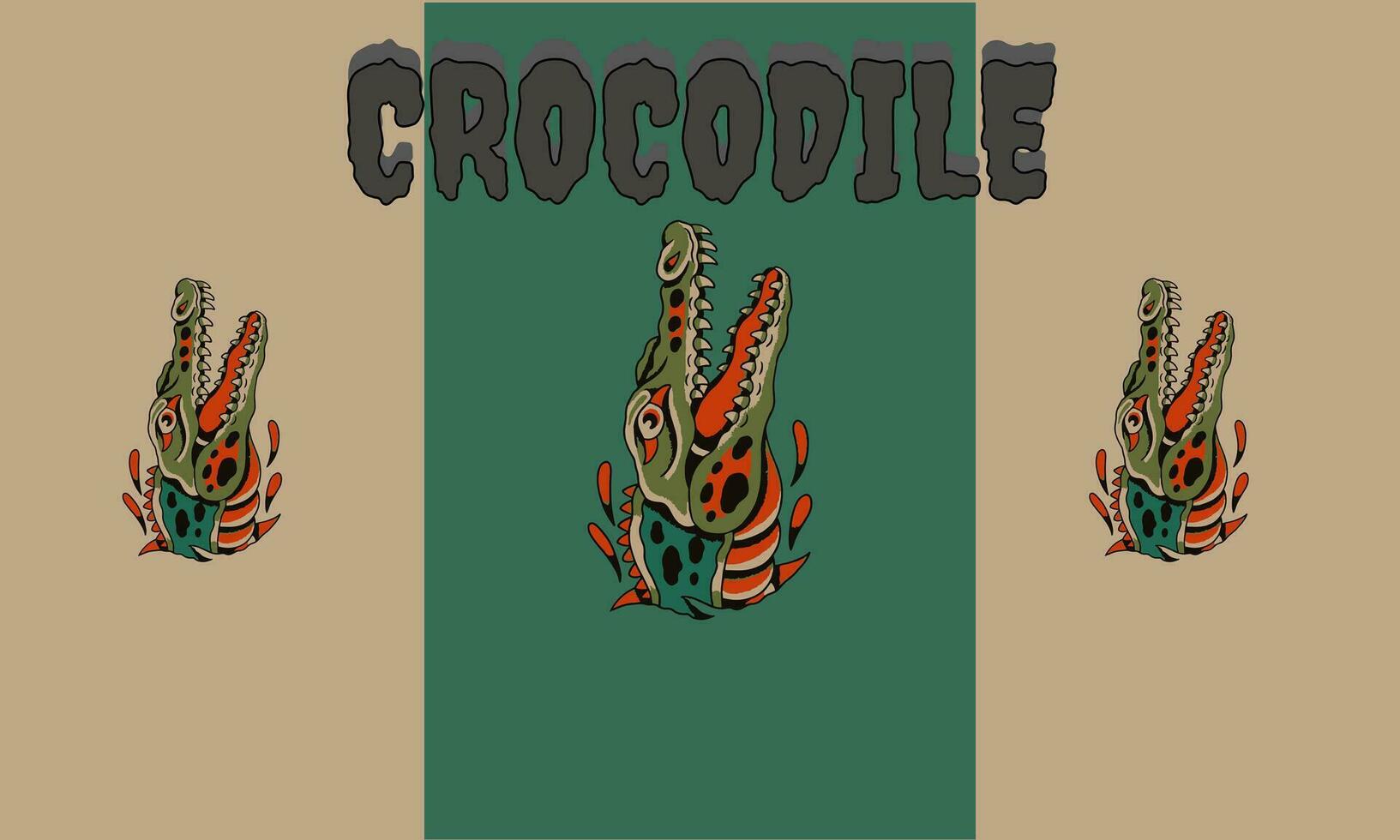 Kopf Krokodil Vektor Illustration Maskottchen Design