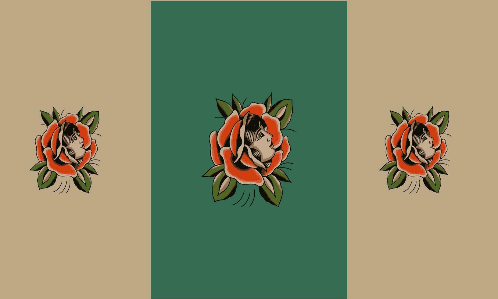 Kopf Frauen und Blumen Vektor eben Design