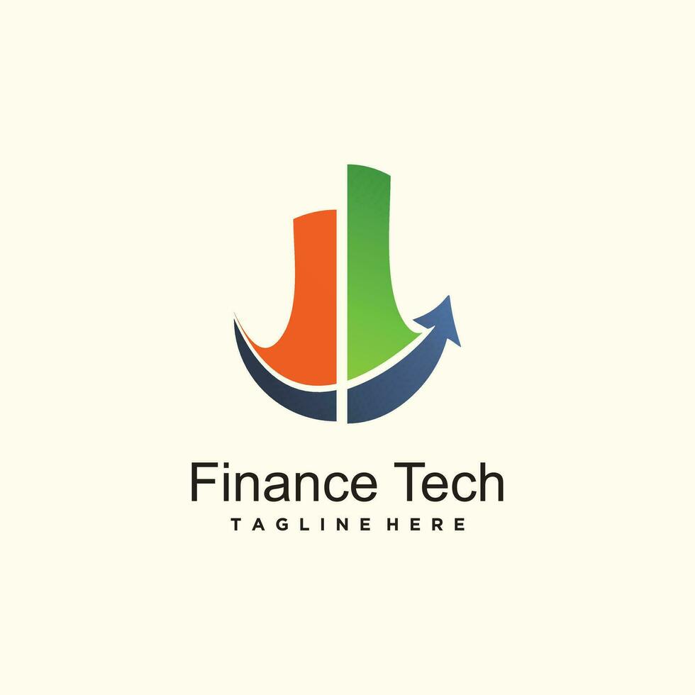 Finanzen Technik Logo Design Vektor einzigartig Idee Konzept