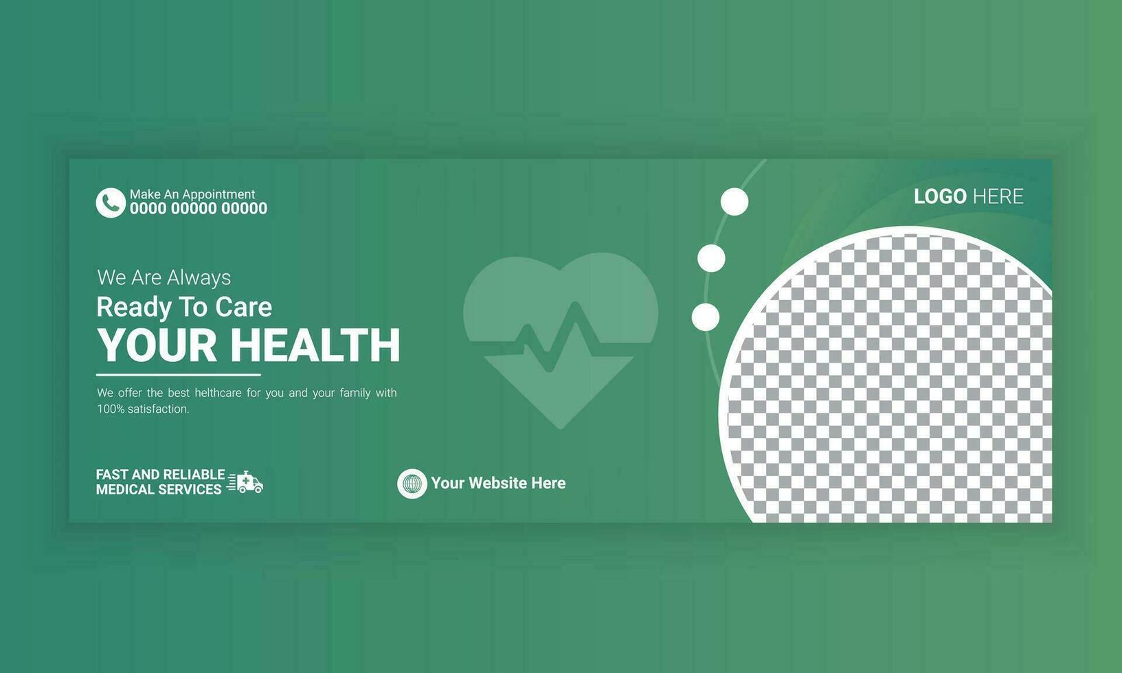 medizinisch Gesundheitswesen Sozial Medien Startseite Design. medizinisch Zeitleiste Netz Banner, Gesundheitswesen Netz Startseite Banner. vektor