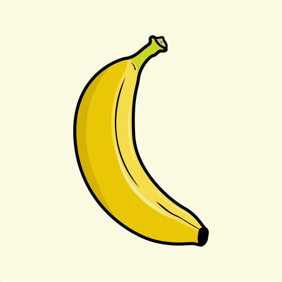 einzelne Bananenkarikaturillustration isoliert vektor