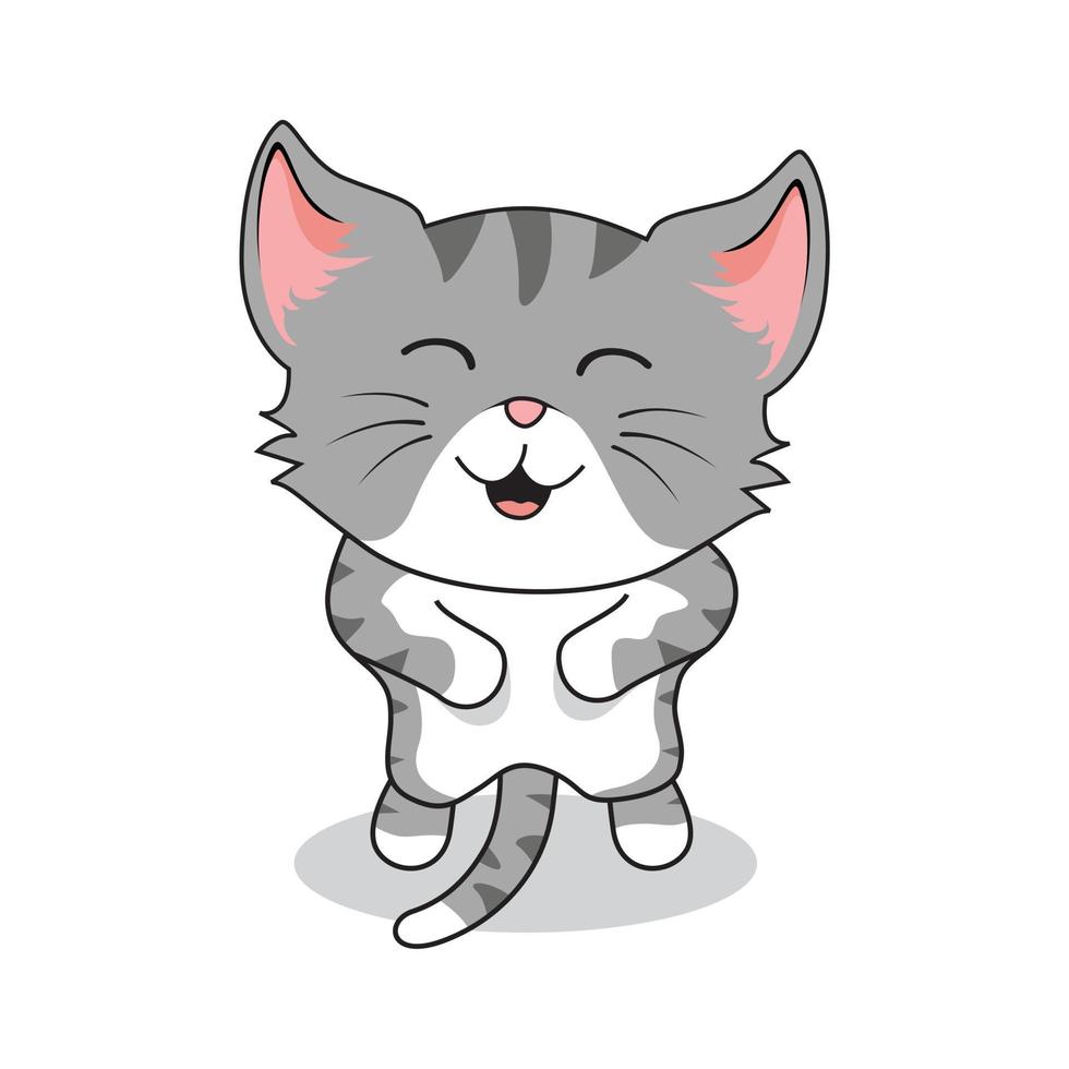 kattgrå tecknade illustrationer isolerade vektor