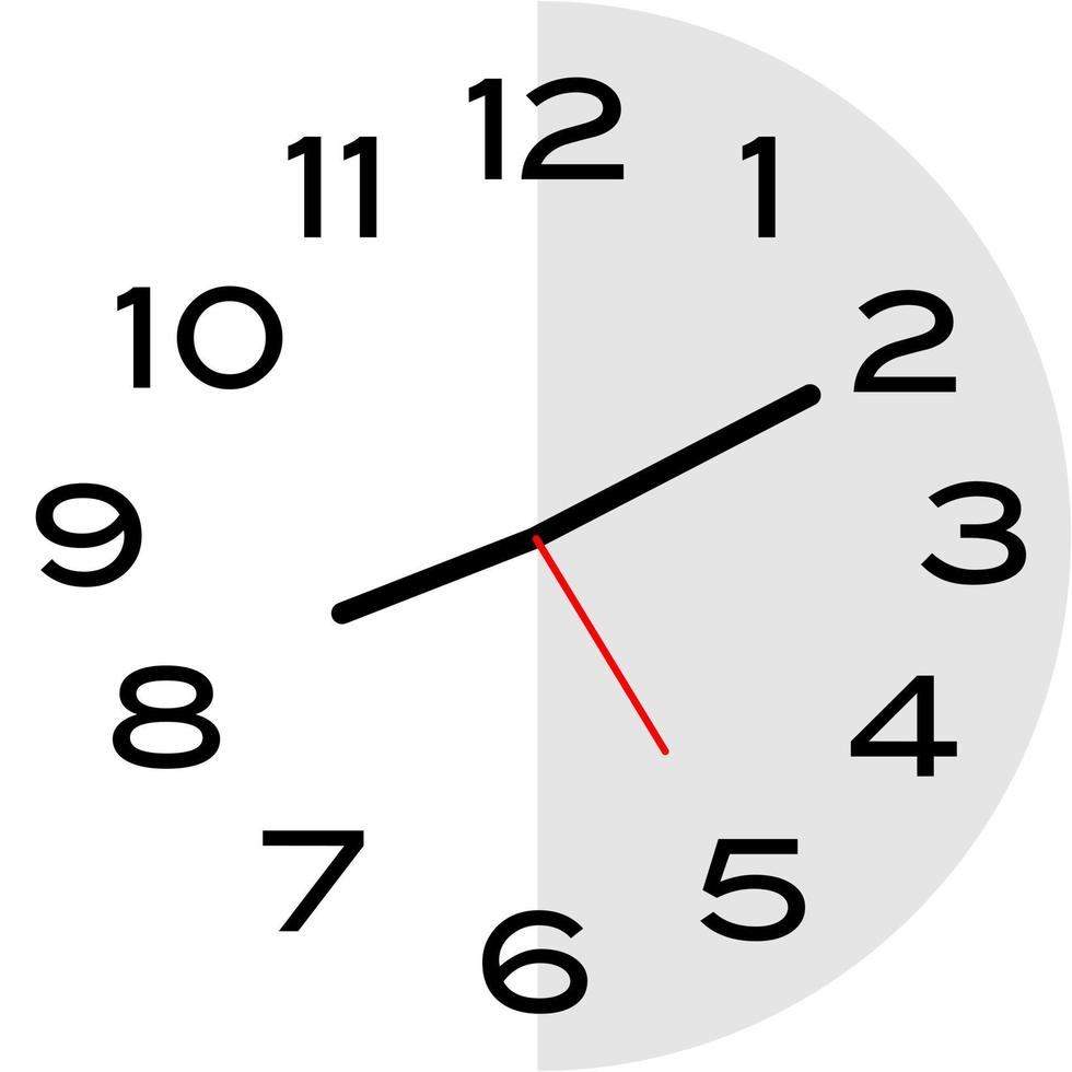 10 Minuten nach 8 Uhr Analoguhrsymbol vektor