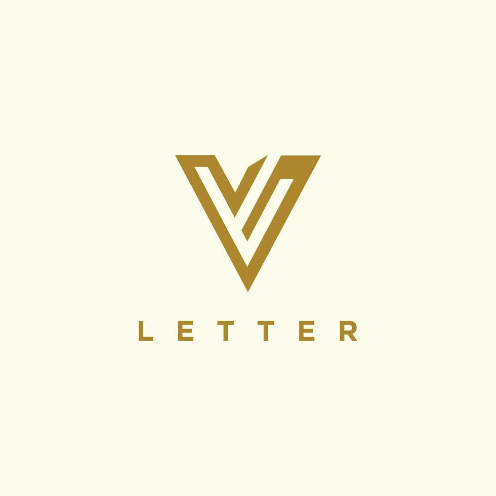 brev v logotyp design element vektor med guld Färg begrepp