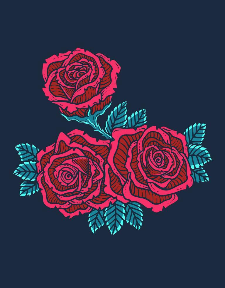 Illustration Jahrgang Rose Blume - - Vektor Design