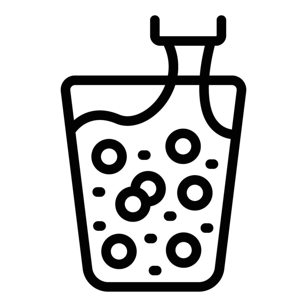 Perle Blase Tee Shake Symbol Gliederung Vektor. asiatisch Tee Smoothie trinken vektor