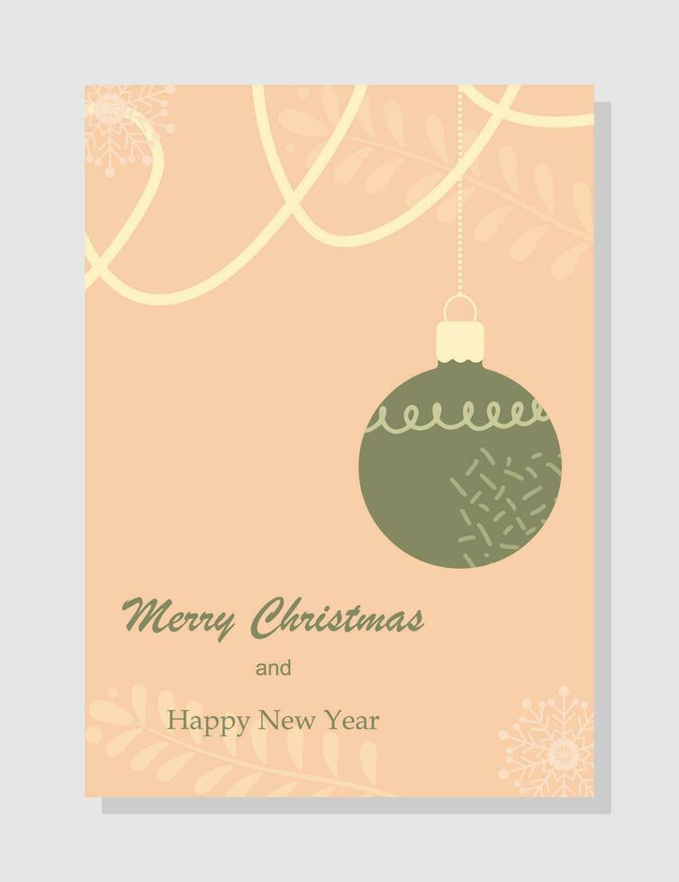 glad jul och Lycklig ny år hälsning kort. minimal modern design för kort, baner, affisch, omslag, webb, mallar. vektor illustration