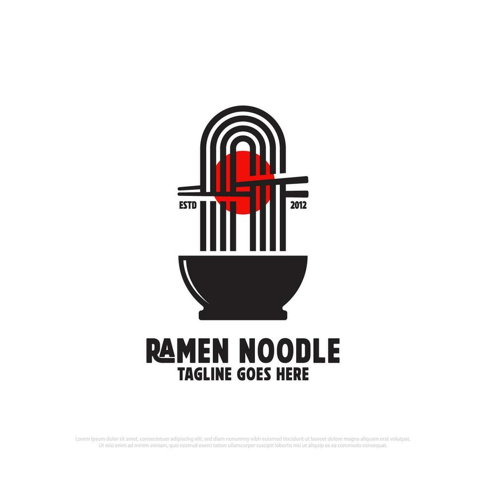 Ramen Nudel Logo Design Vektor, Essen und Getränke Logo Symbol Vektor Illustration, Beste zum japanisch Restaurant Logo Idee