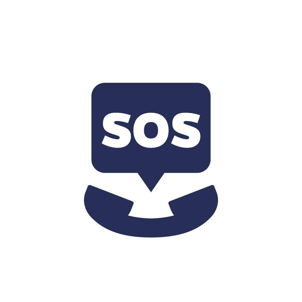 SOS Signal im das Telefon Symbol, Vektor