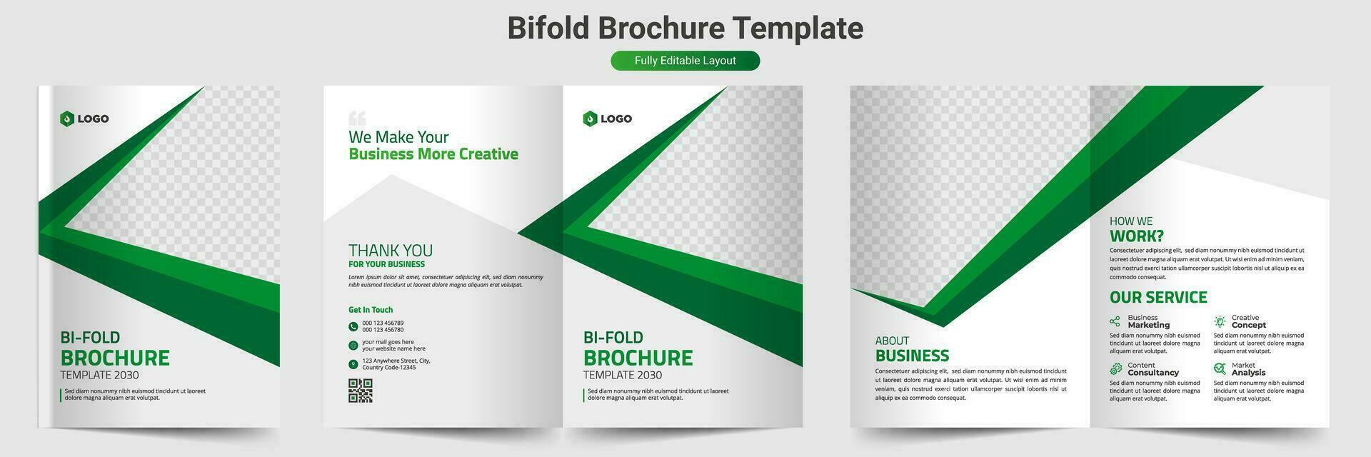 kreatives bifold-broschürenvorlagendesign vektor