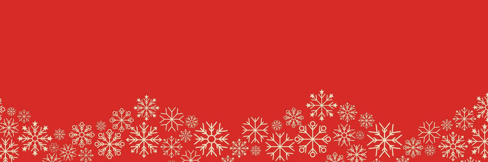 rot Weihnachten Banner mit Schnee Symbol Dekoration. kostenlos Kopieren Raum Bereich Design. Vektor zum Banner, Poster, Gruß Karte, Sozial Medien.