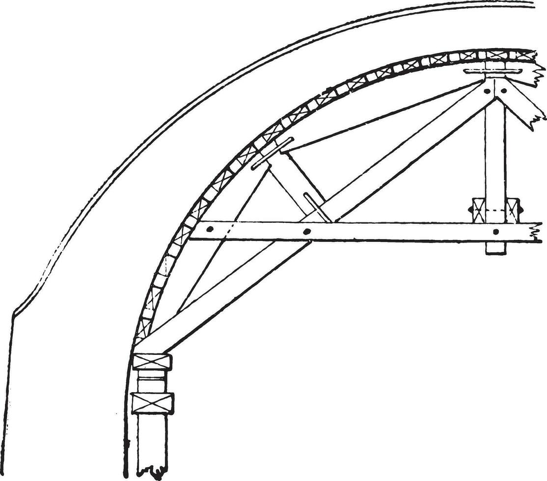 umgedreht Aufhänger zum halbkreisförmig Bogen, Jahrgang Gravur. vektor