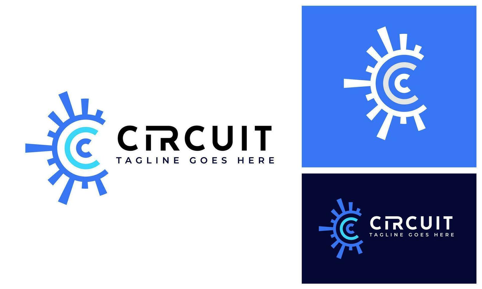 modern första brev c kugghjul med cirkel cirkulär kontrollera för teknologi förbindelse logotyp design vektor