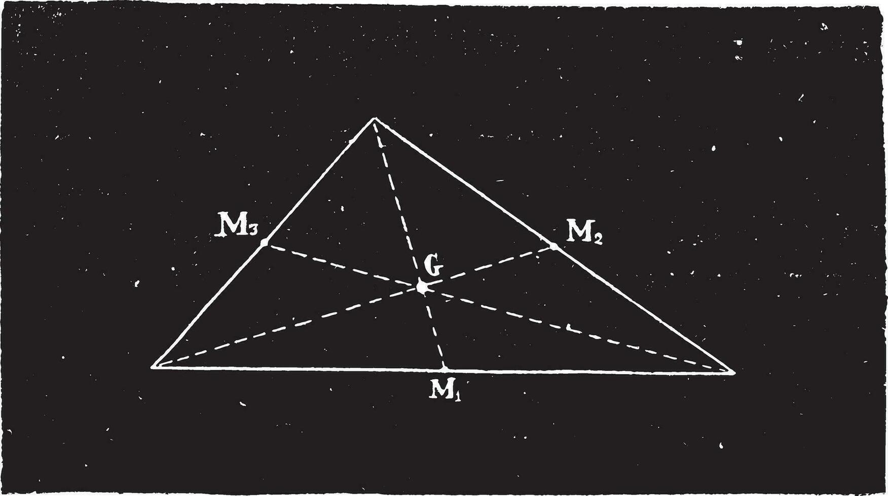 Dreieck Center von Schwere, Jahrgang Gravur. vektor