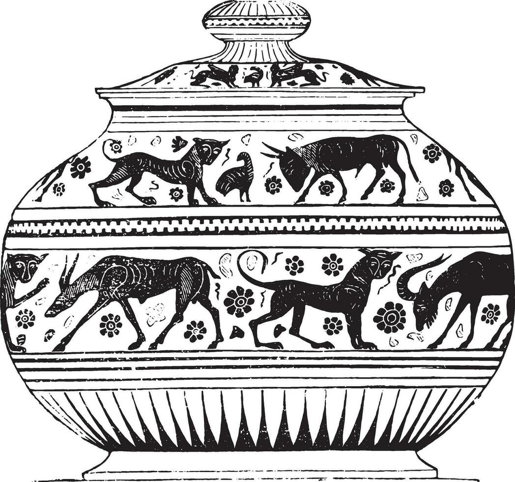 griechisch Vase, Jahrgang Gravur. vektor