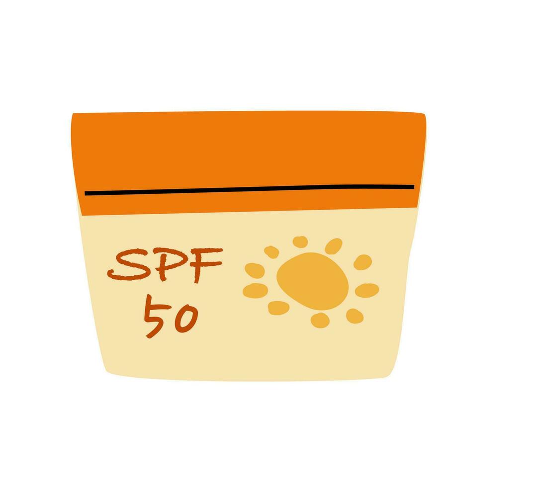 Sonnenschutz Sahne spf 50 Vektor Illustration