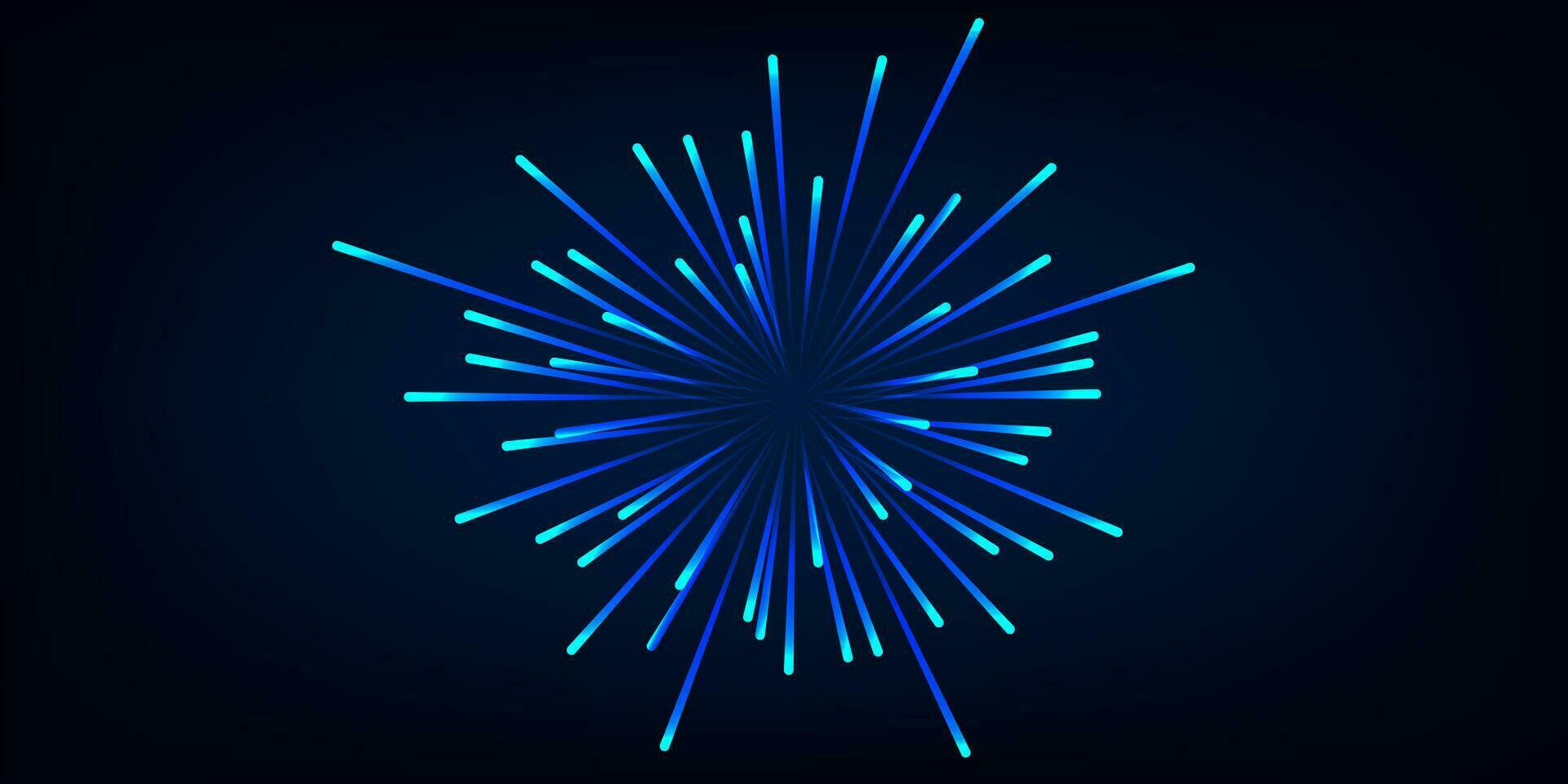 abstrakt laser fyrverkeri explosion begrepp i blå bakgrund. vektor