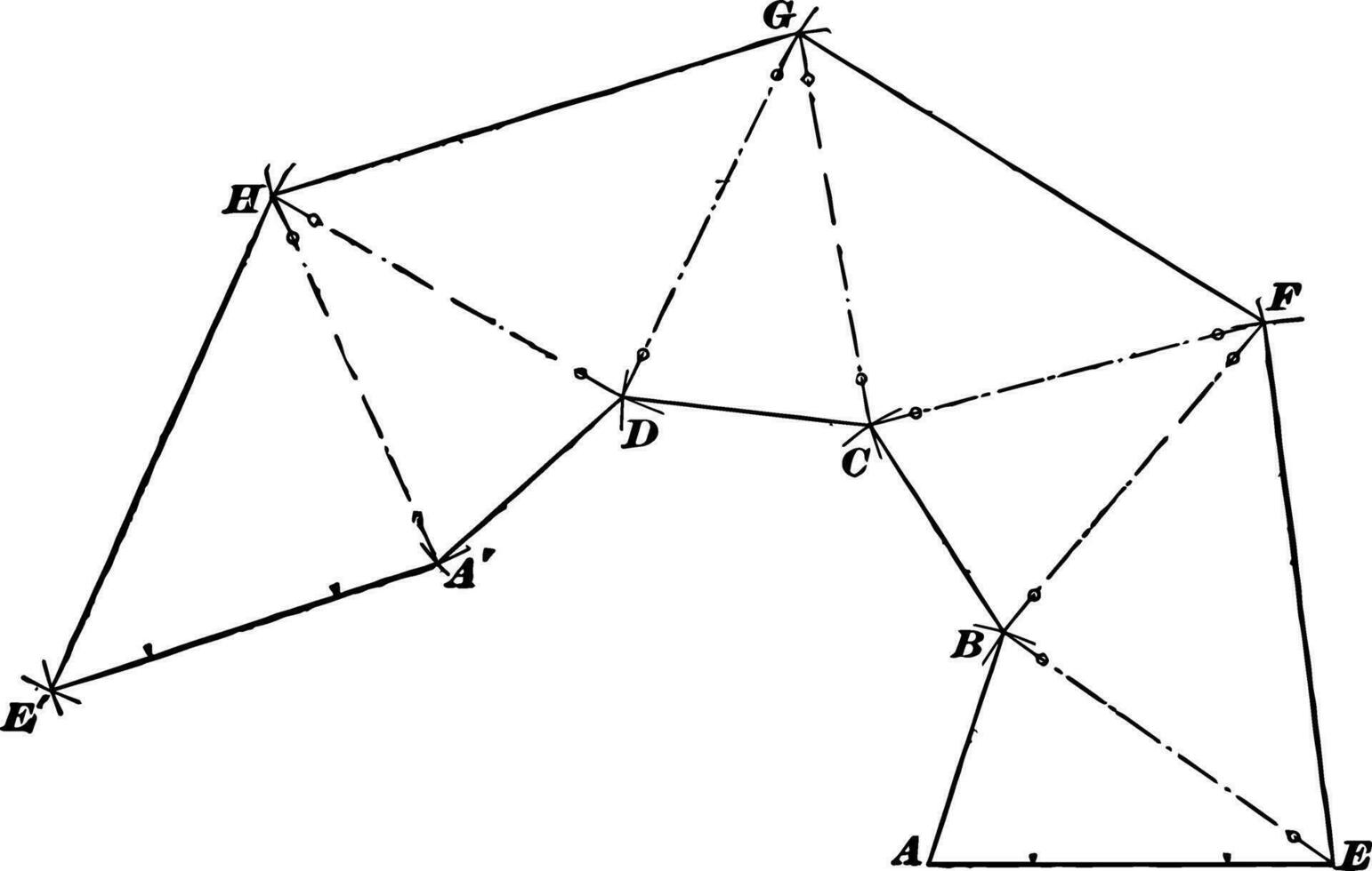 oregelbunden fast med triangel- ytor årgång illustration. vektor