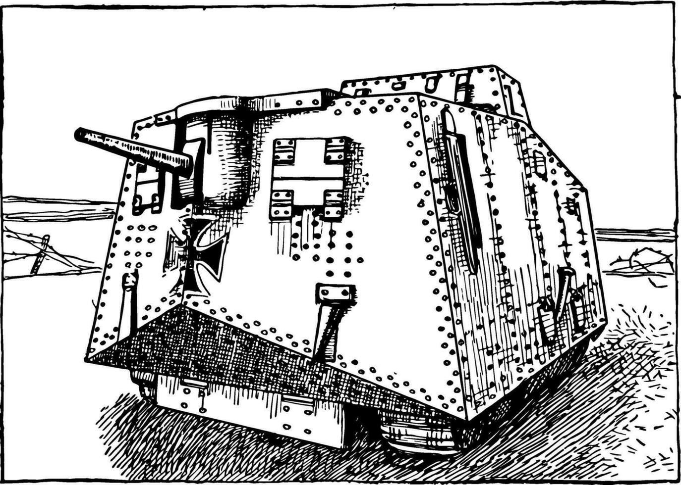 Deutsche Panzer, Jahrgang Illustration. vektor