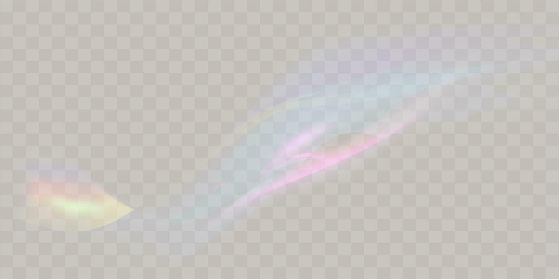 ein einstellen von bunt Vektor Linse, Kristall Regenbogen Licht und Fackel transparent Effekte.Overlay zum hintergründe.dreieckig Prisma Konzept.