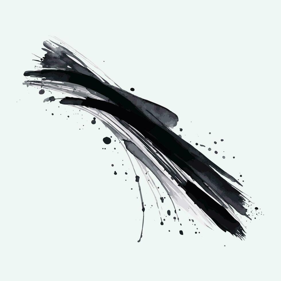 schön schwarz Aquarell Spritzen Bürsten, schwarz malen, Tinte Bürste Schlaganfall, Bürste, Linie oder Textur. vektor