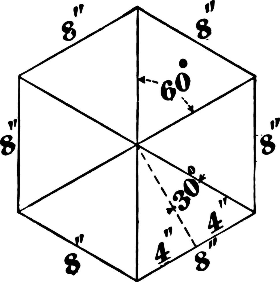 sexhörning årgång illustration. vektor