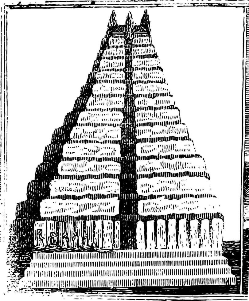 gammal pyramid årgång illustration. vektor