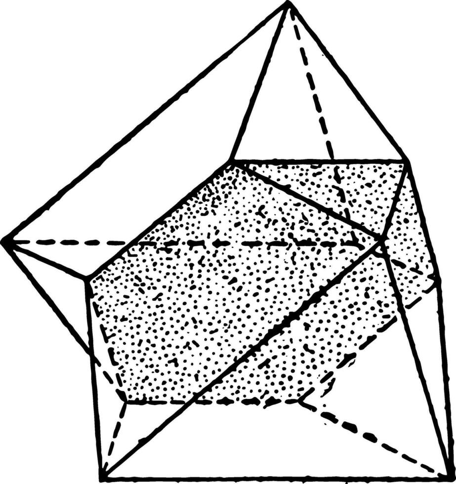 Zwillinge Oktaeder Jahrgang Illustration. vektor