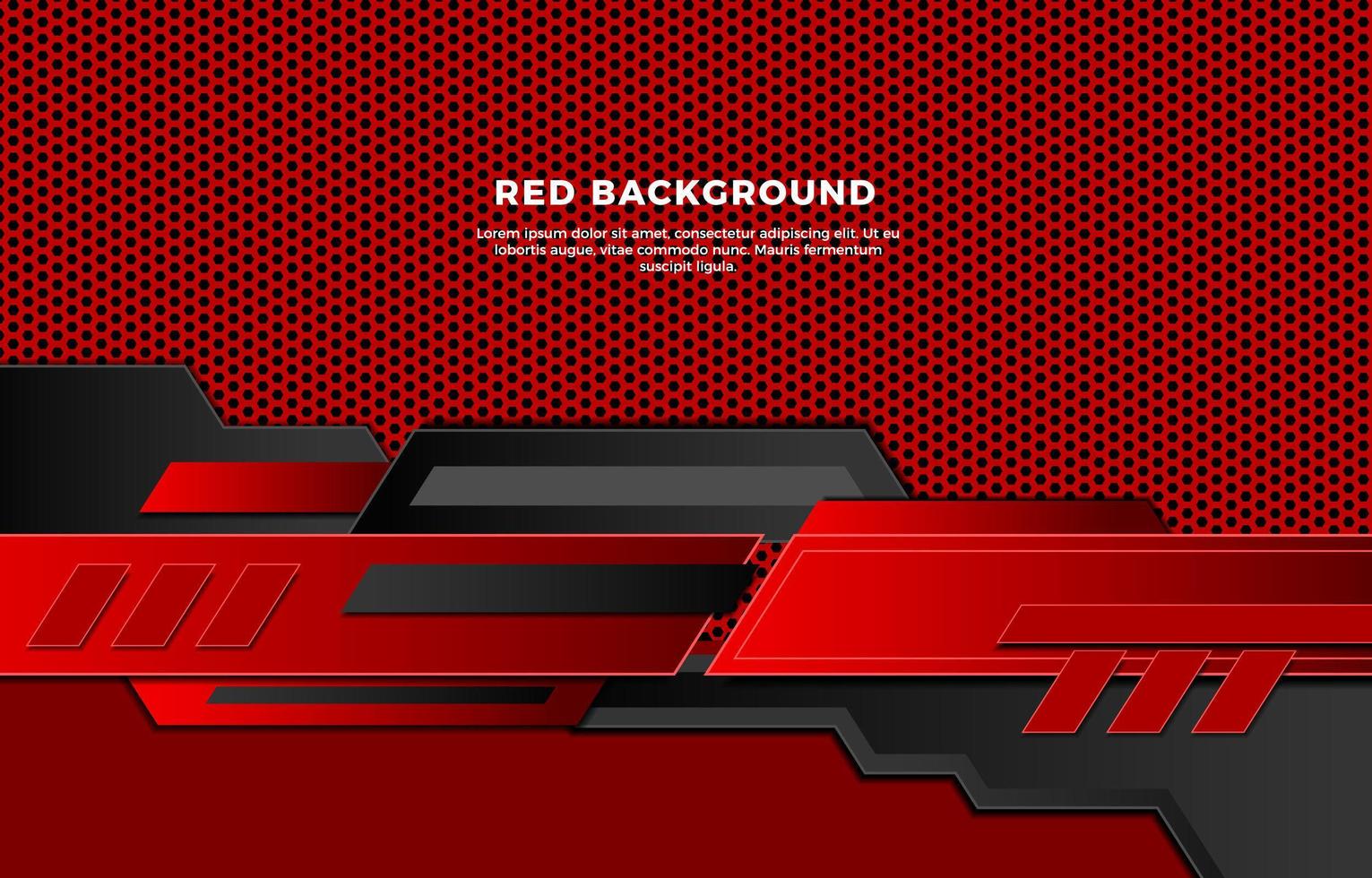 röd metallnät med unika moderna former bakgrund vektor