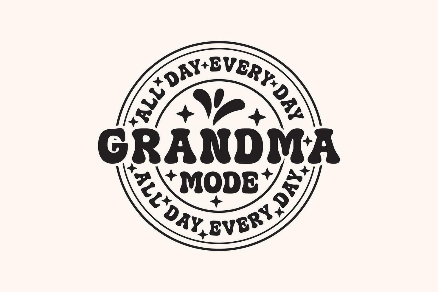 Allt dag varje dag mormor läge rolig vektor