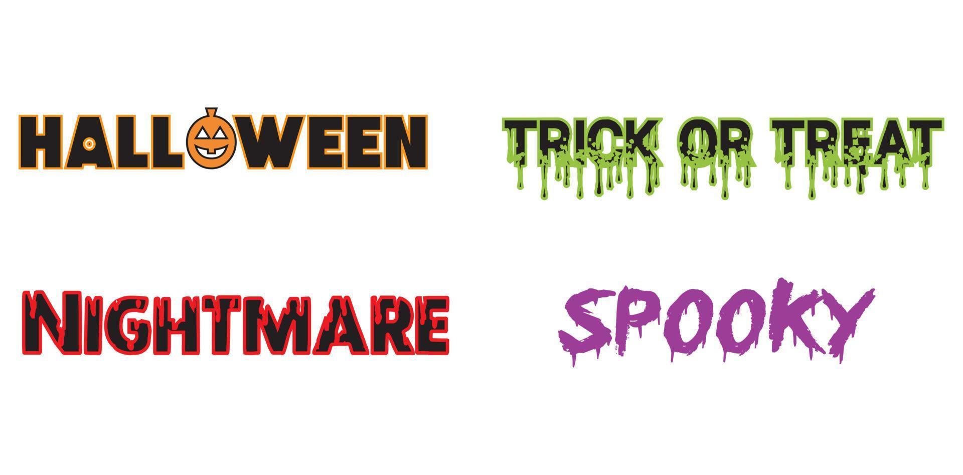 halloween typografi uppsättning vektor