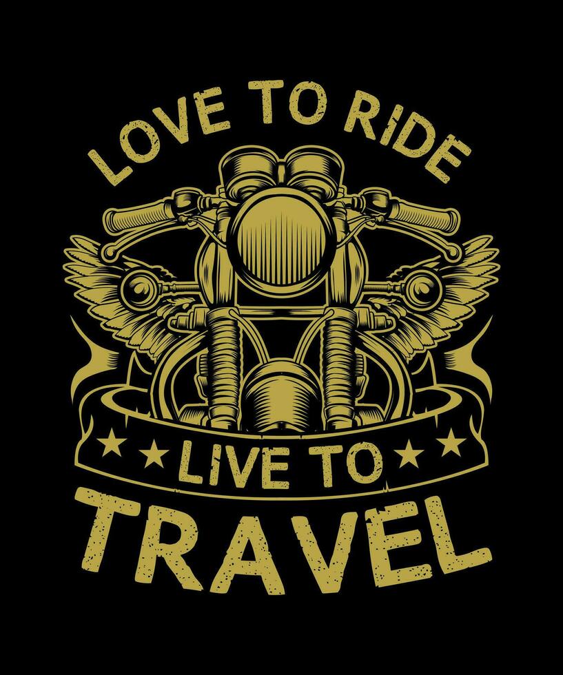 kärlek till rida leva till resa motorcykel hastighet t-shirt design. vektor
